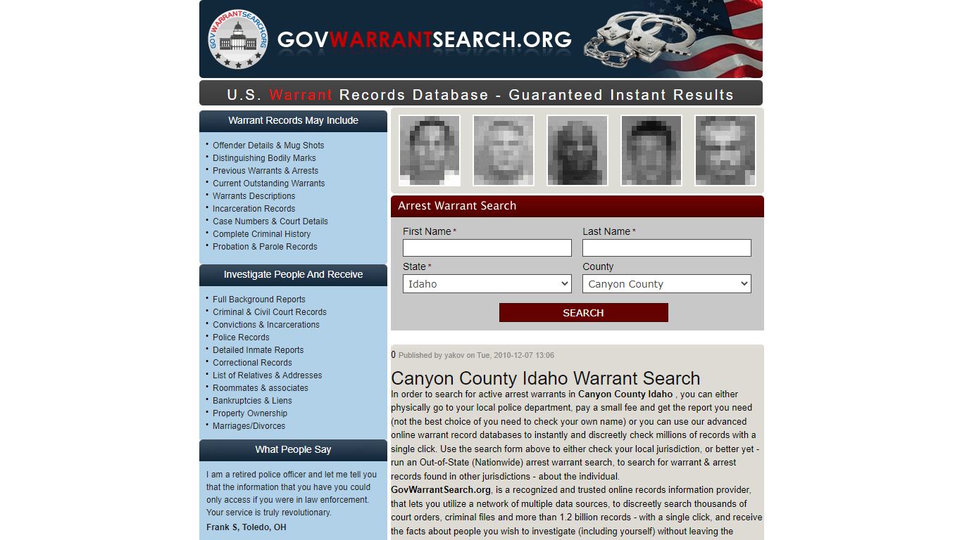 Canyon County Idaho | Warrant Search